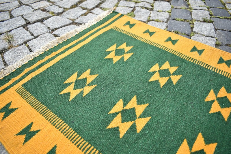 Caucasian Rug 26'' x 39'' Small Kabbeh Rug Flat Woven Rug Home Decor Wool Rug gallery