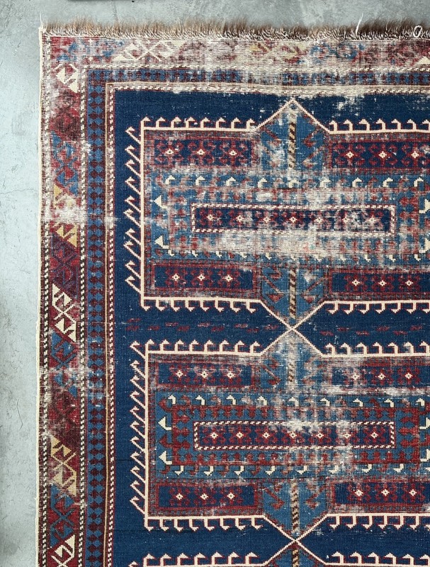 Late 19th Century Caucasian Geometric Rug Cotton & Wool Weft Baku/Shirvan/Kazak gallery