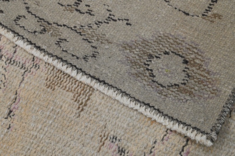 Vintage Turkish Oushak Rug, Beige 6x8 ft, Handmade Wool, Bohemian Anatolian gallery