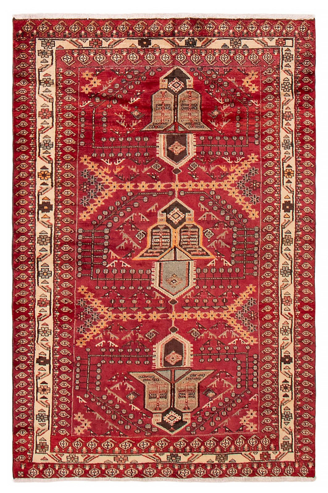 Traditional Vintage Hand-Knotted Area Rug 4'3" x 6'4" Oriental Wool Carpet gallery