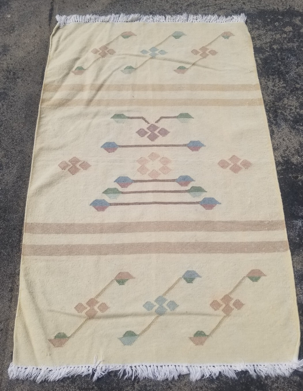 Vintage Traditional Handmade Beautiful Turkish Kilim Floor Rug Carpet 144x95 cm gallery