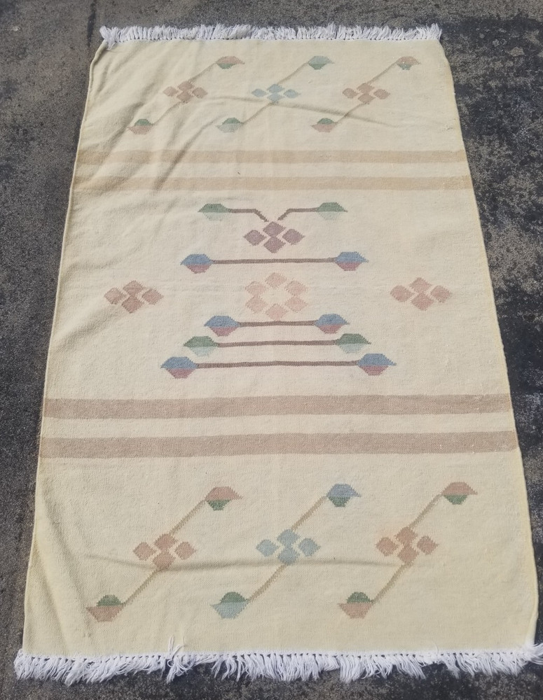 Vintage Traditional Handmade Beautiful Turkish Kilim Floor Rug Carpet 144x95 cm