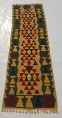Vintage Traditional Handcrafted Afghani Kilim Rug for Home Décor 195×65 cm