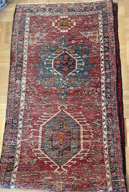 Karajeh Runner Rug Carpet 3 x 11 Geometric Medallions Vintage gallery