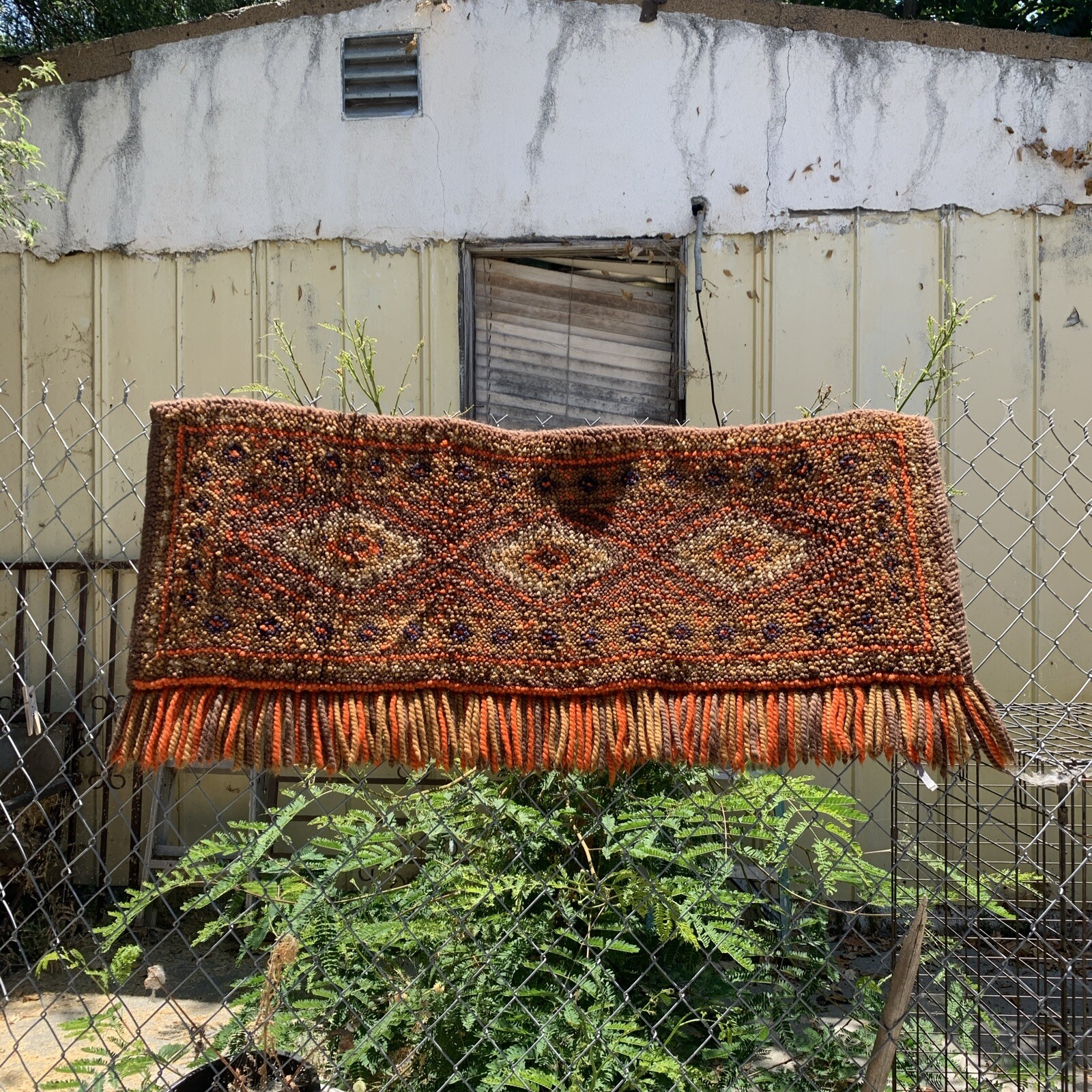 Vintage Rya Rug Cotton Wool Hanging Rug Shag Rug Made In Sweden 122 X 43 CM gallery