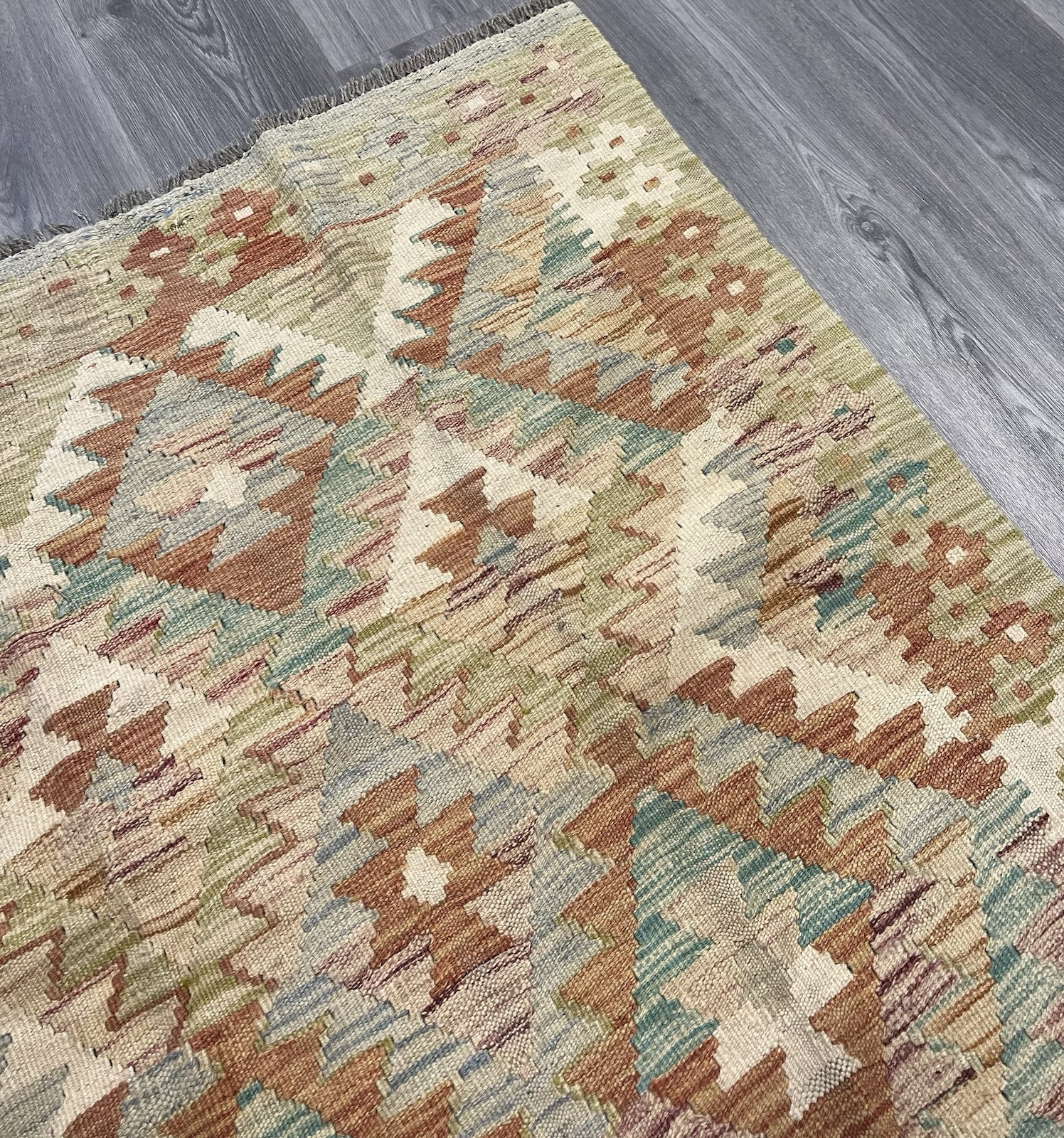 Vintage Kilim Traditional Hand Made Oriental Wool Kilim 4ft11inx3ft 145cmx99cm gallery
