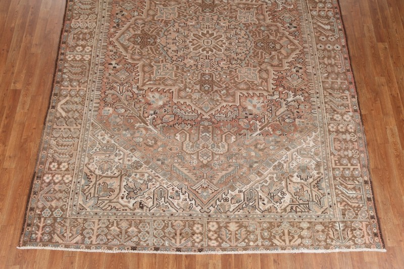Vintage Muted Traditional Geometric 8x11 Area Rug Wool Handmade Oriental Carpet gallery