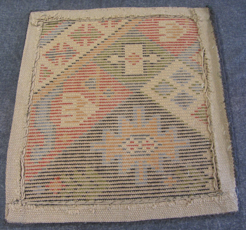 Vintage Scandinavian Rya Rug Wool Pile Sampler Mid Century Design 20" x 20" gallery