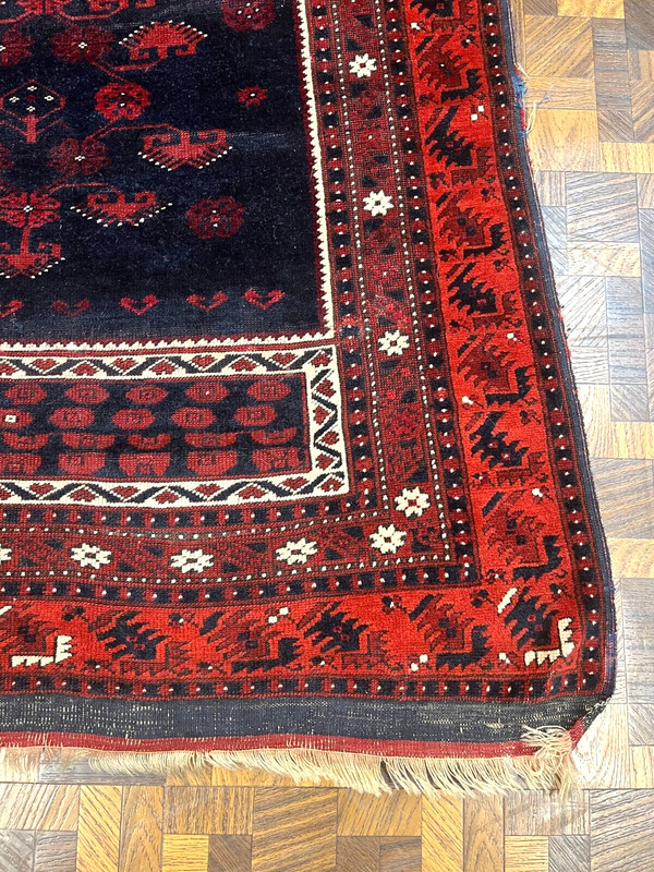 ANTIQUE COLLECTIBLE TRIBAL BERGAMA PRAYER TURKISH ORIENTAL RUG SIZE 3' 8" x4' 2" gallery