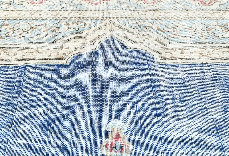Handmade Floral Distressed Oriental Rug 7X9 ft Vintage Farmhouse Boho Carpet gallery