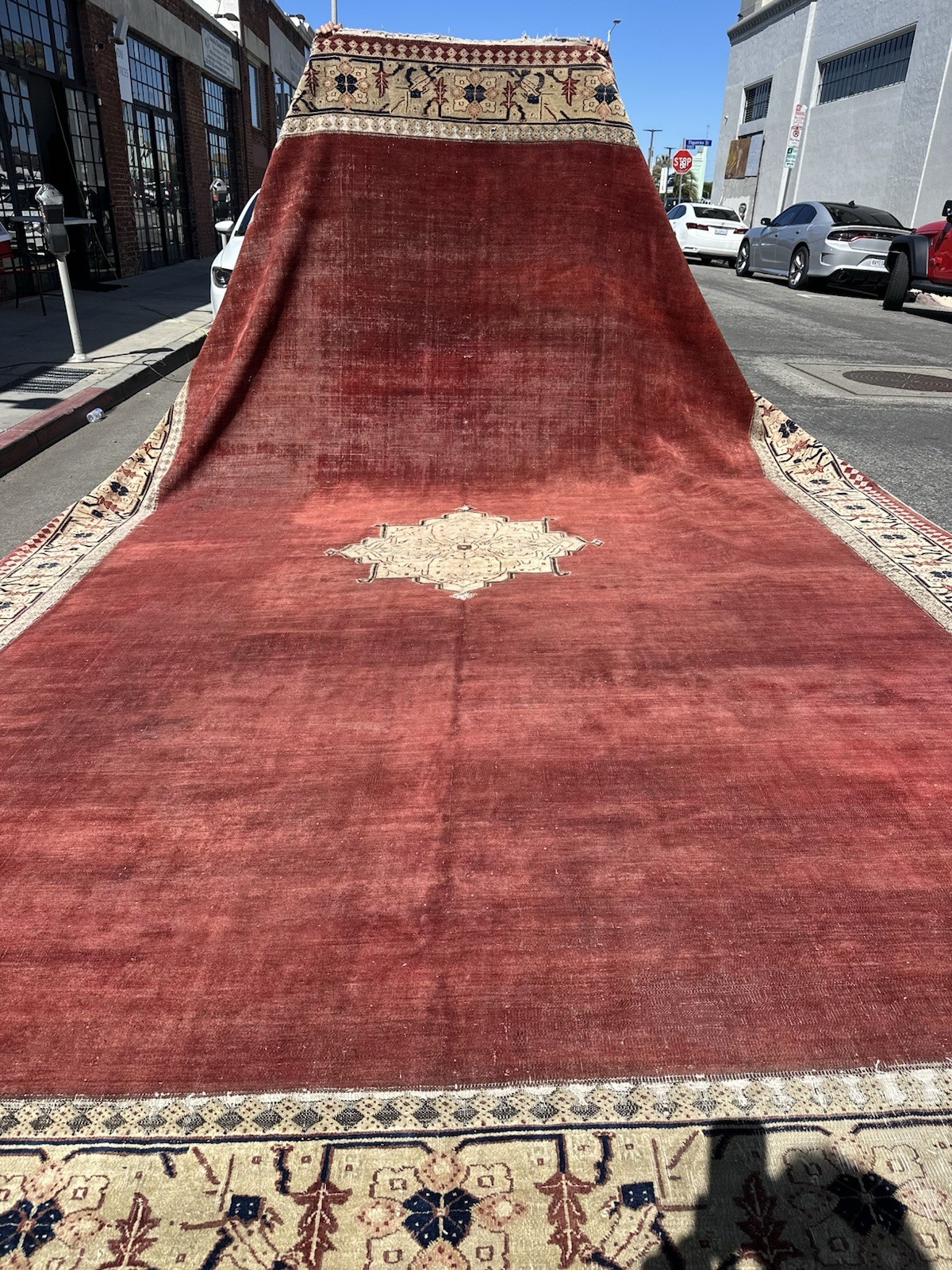 Auth: 19th C Antique Agra Rug Elegant Unique Sophisticated Decor Brick 12x17 gallery
