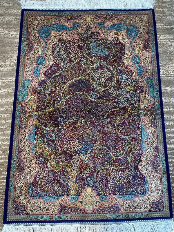 Silk Rug 3 x 5 ft High Quality Floral Pattern Tree Of Life Design 91 x 152 gallery