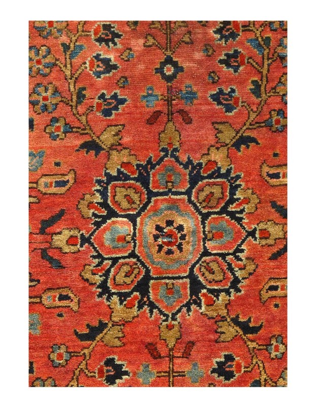 Fine Hand Knotted Antique Sarouk 3'6'' X 4'9'' gallery