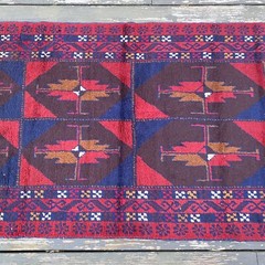 Handmade New Afghan Bahor Tribal & Geometric Red Accent Rug, 4×6,100% Camel Hair