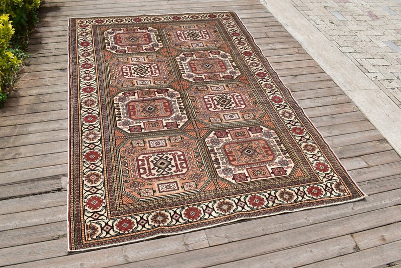 Turkish Rug 58''x86'' Bunyan Carpet Vintage 149x221cm Fashion Decor 4x7 Rug gallery