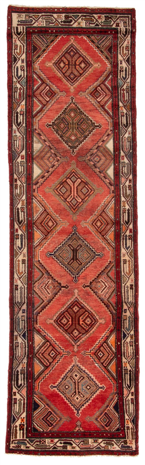 2'9" x 9'10" Vintage Hand-knotted Runner Rug Traditional Oriental Wool Carpet gallery
