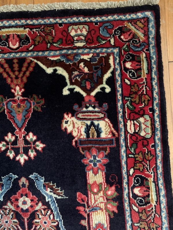 Tribal Pictorial Saroukk Sarough Arak Wool Area Rug 2 x 4 Hand Knotted gallery
