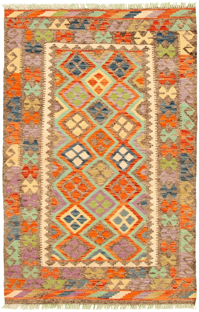 Vintage 4'0" x 6'5" Traditional Wool Hand Woven Oriental Area Rug