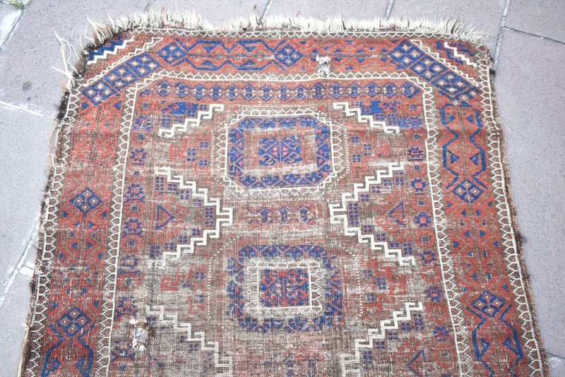 Fabulous Antique Tribal Rug 43'' x 69'' Collector Item Fragment Tribal Wall Rug gallery