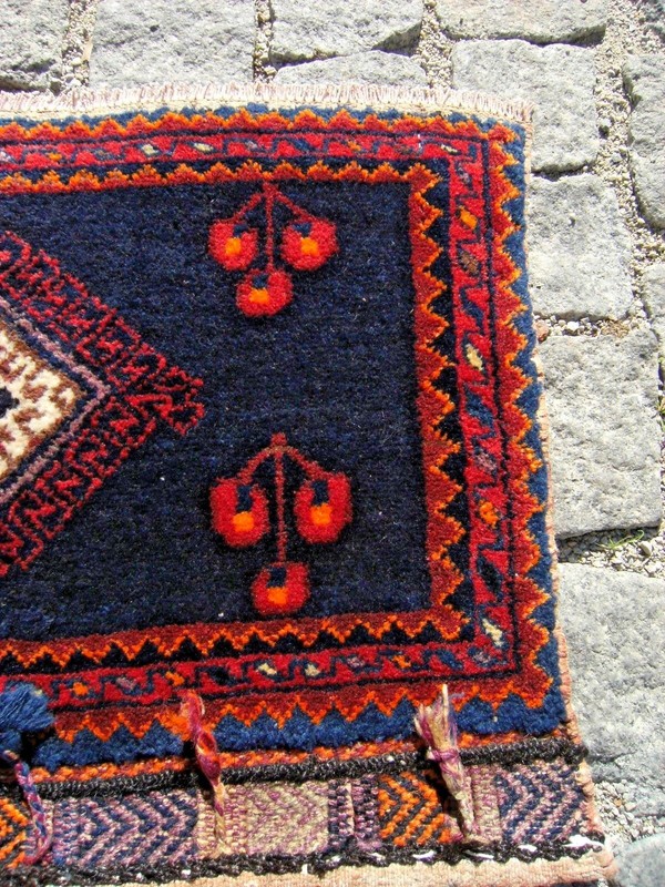 Fabulous Antique Rug Rare Awesome Design Caucasian Collectors Item Bag Face Rug gallery