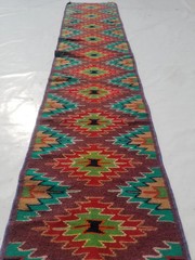 Vintage Traditional Handmade Anatolian Wool Brown Runner Rug 8×1.8ft