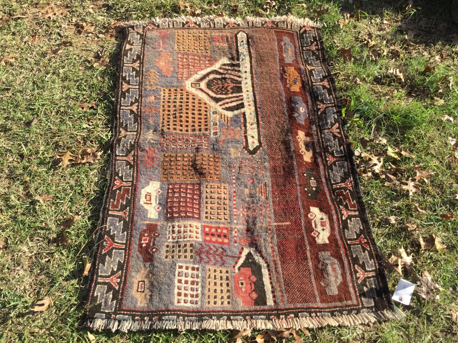 FERDOUS Persian Rug 3x4.7 Mood Carpet W/City Scene Handmade gallery