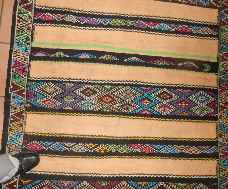 Vintage Berber Rug 1979 Algerian Multicolored Geometrical Handmade Boho Signed gallery