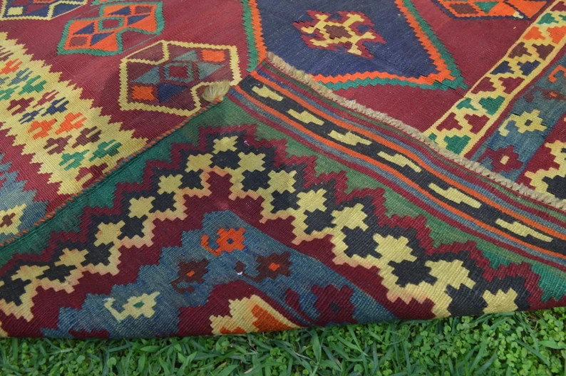 9'5X5 COLLECTORS ITEM Beautiful Antique Shirvan Caucasian Daghistan Group Kilim gallery