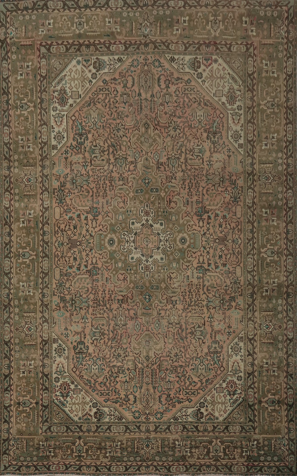 Elegant Pink Antique-Style Rug in Subtle Earthy Tones handmade Room Size Rug 6x9 gallery