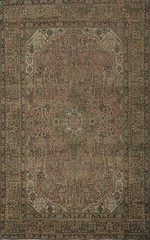 Elegant Pink Antique-Style Rug in Subtle Earthy Tones handmade Room Size Rug 6×9