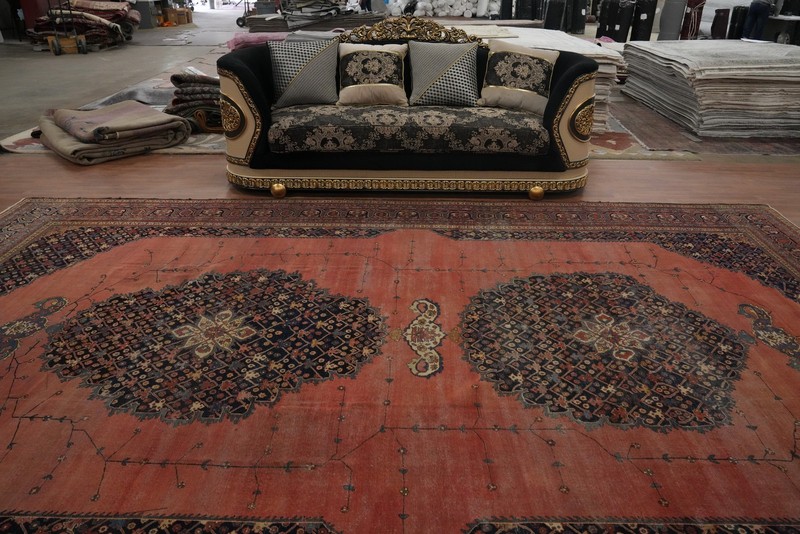 Pre-1900 Vegetable Dye Hand-knotted Traditional Large Rug Antique Carpet 10x16 gallery