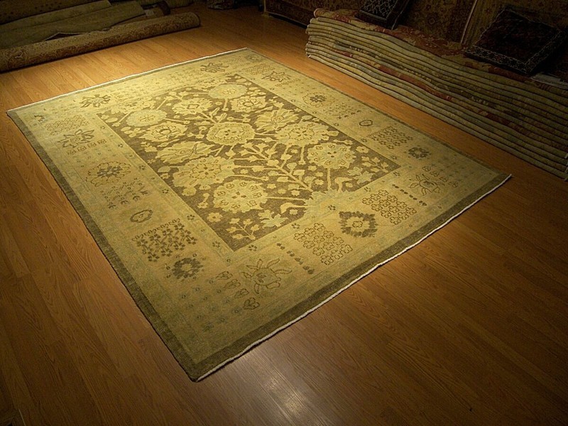 8 x 10 HANDMADE HAND KNOTTED OUSHAK RUG_Vegetable Dyed Hand Spun Soft Fine Wool gallery