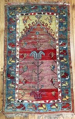 ANTIQUE ANATOLIAN TURKISH KONYA LADIK PRAYER RUG GREAT COLORS