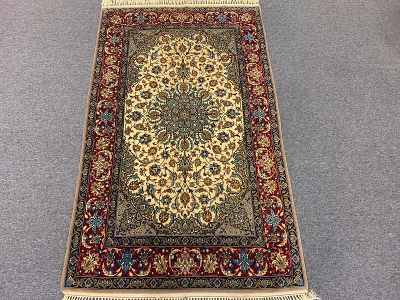 ISFEHAN EXTRA FINE KORK ( FINE WOOL ) AND SILK 729 KPSI ORIENTAL RUG 3.5 X 5.10 gallery