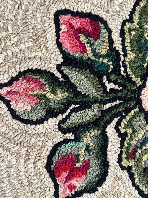 Vintage Antique Hand-Hooked Rug 57” x 35” Perfect Condition Pretty Colors Fine gallery