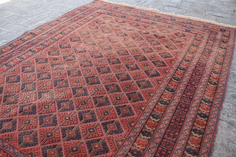 4'10 x 6'6 Hand knotted vintage afghan tribal moshvani area rug, Afghan wool rug gallery
