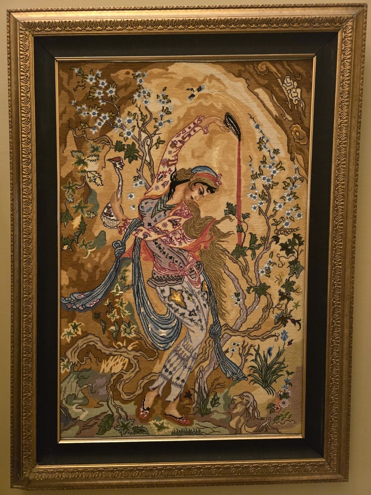 EXCEPTIONAL GENUINE "ROSTAMI" ORIENTAL PICTORIAL RUG FROM "FARSHCHIAN" PAINTING