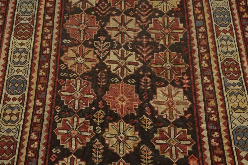 Pre-1900 Hand-made Antique Vegetable Dye Kazak Oriental Rug Nomad Carpet 4x8 gallery