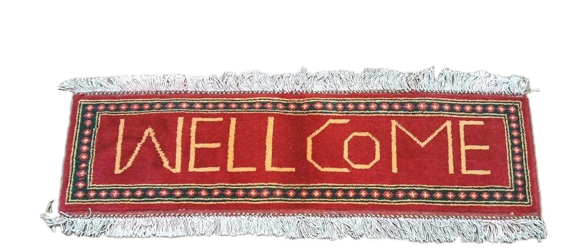 Handmade Afghan Wool welcome Rug Great Quality Beauiful design Size 75cm X 35cm gallery