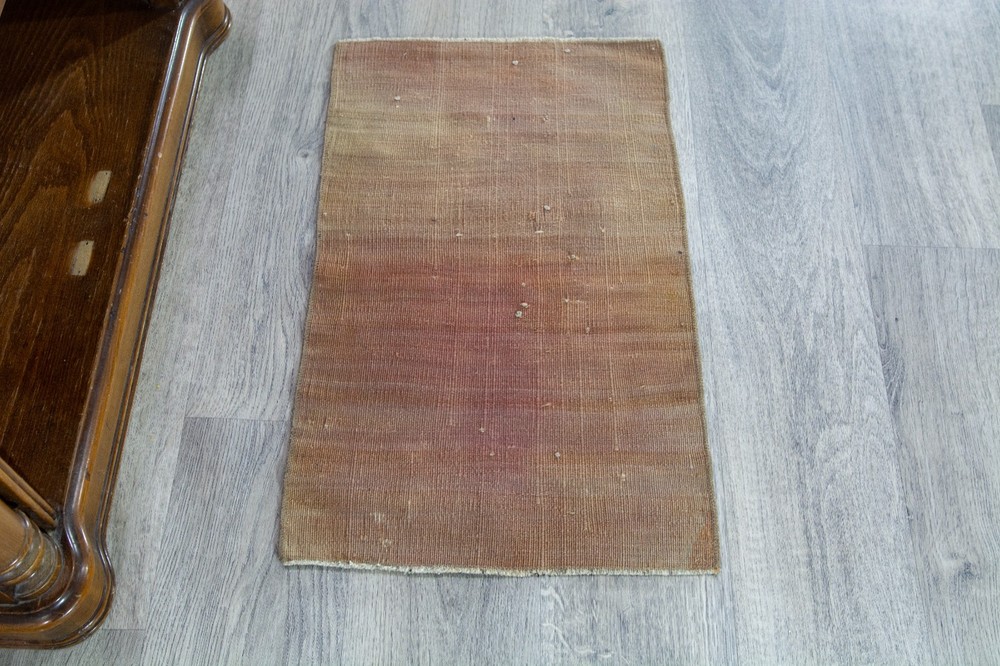 Tan Beige Vintage Turkish Small Rug 1'5x2'5 ft, Small Kilim Oushak Rug