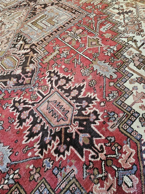 10.2 x 13.1 ANTIQUE FINE HERIZ VINTAGE SERAPI USHAK KAZAK CAUCASIAN gallery