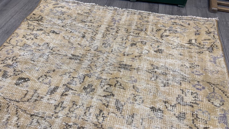 Orange Area Rug, Orange Turkish Rug, Turkish Area Rug, Vintage Rug, 4.1 x 6 ft gallery