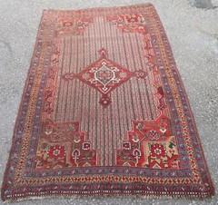 INTERIOR DESIGN; EARLY ANTIQUE KHAMSEH TRIBAL RUG. CIRCA 1870S
