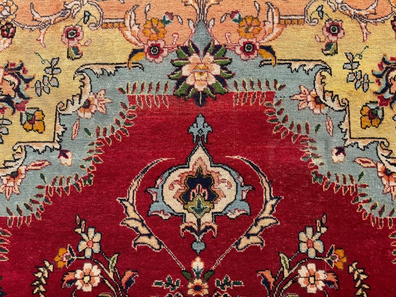 COLORFUL ANTIQUE RUG 8x11 handmade oriental HAND-KNOTTED VINTAGE geometric 8x10 gallery