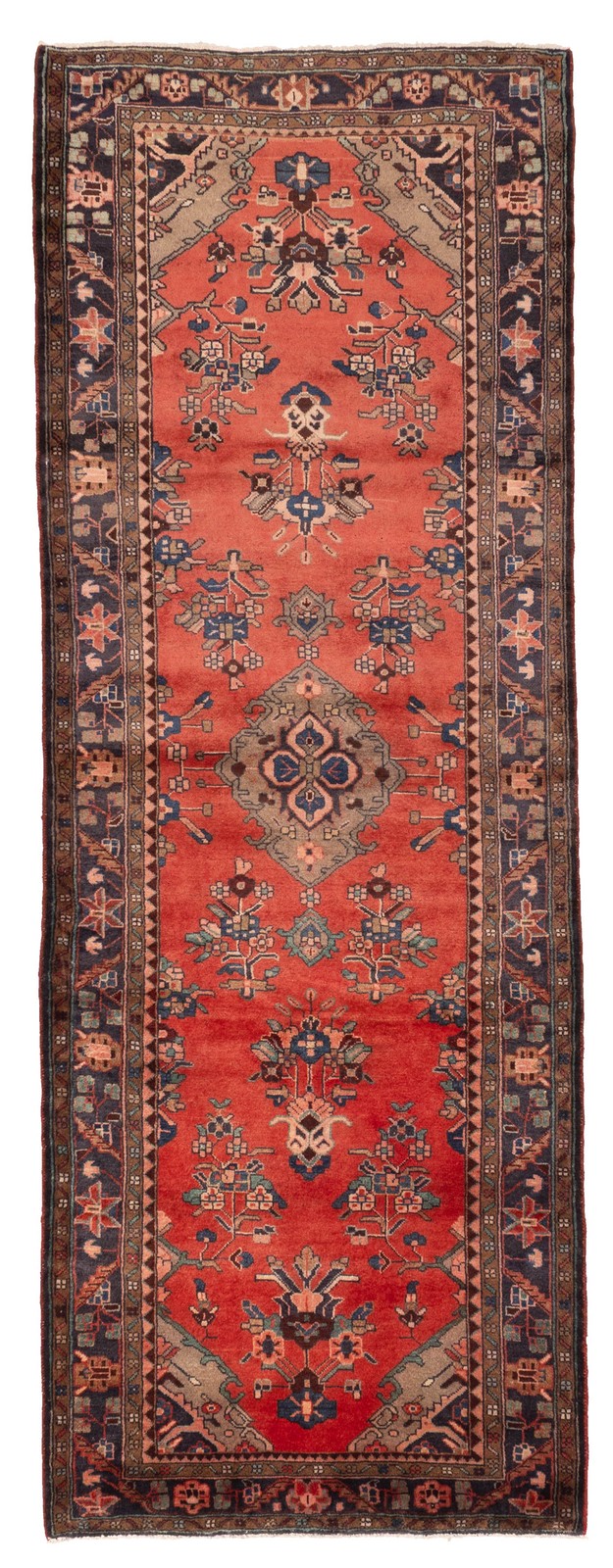 3'7" x 9'9" Vintage Hand-knotted Runner Rug Traditional Oriental Wool Carpet gallery