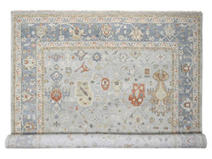 12’x17’8″ Louis Blue, Oushak Design, Soft and Vibrant Pile, Natural Dye Oushak