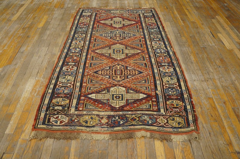 3'x6' Red Tribal Geometric Antique Late 19th Century Caucasian Soumak Flatweave gallery