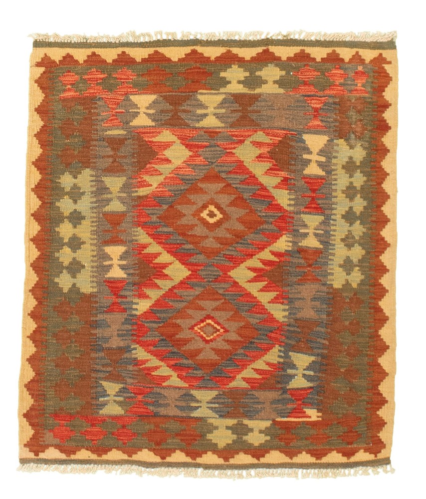 Vintage Hand Woven Area Rug 3'2" x 3'9" Traditional Wool Oriental Carpet