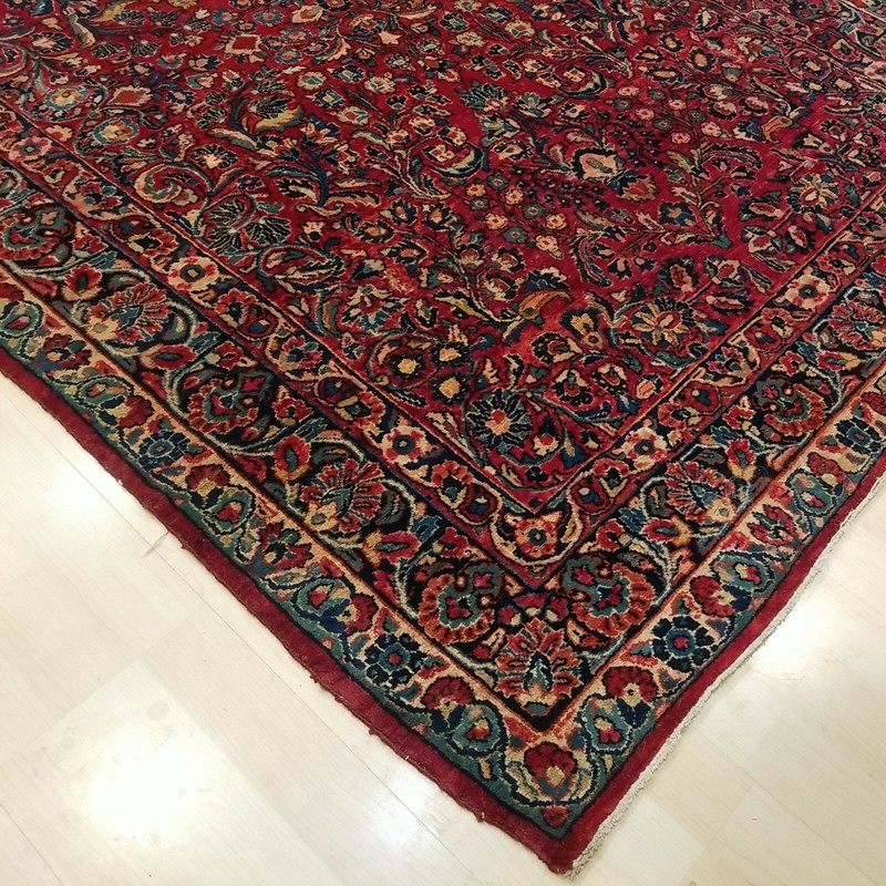 Antique Sarouk Mahajeran Rug 92" L X 62" W Hand Knotted Gorgeous Clean EUC gallery