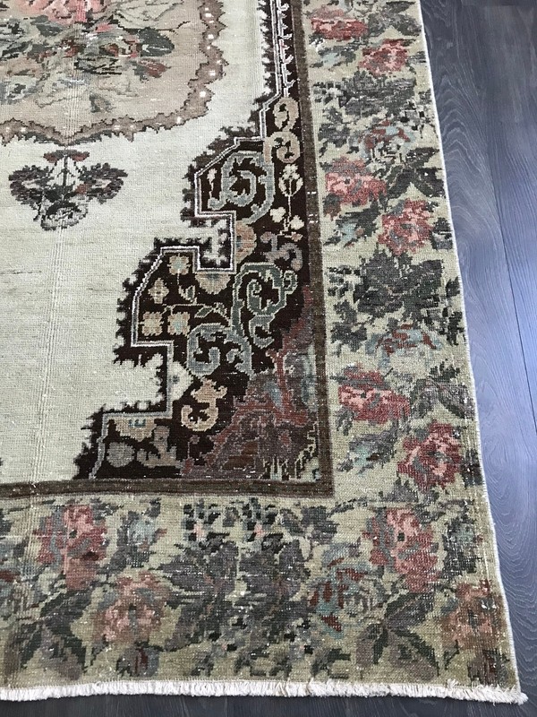 4.5x7.7 Vintage Turkish Oushak Wool Rug gallery